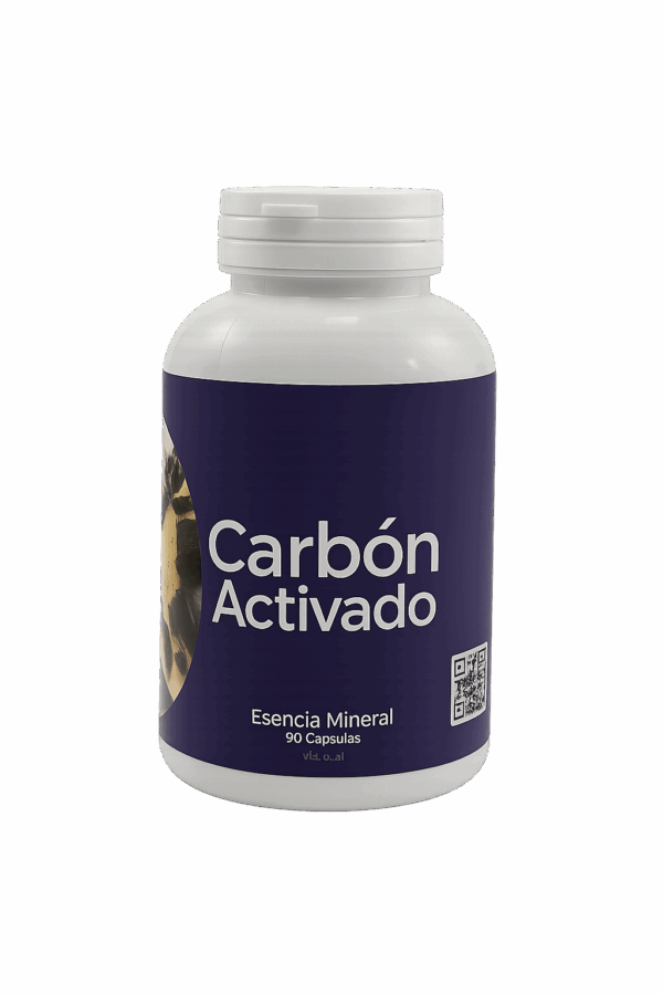 🔵 Carbón Activado – Esencia Mineral (90 cápsulas)