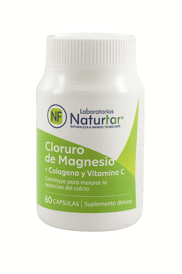 🌿 Cloruro de Magnesio + Colágeno + Vitamina C – Naturfar (90 cápsulas)