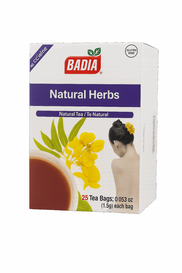 🌿 Badia Natural Herbs (Natural Slimming Tea) – ❌ sin cafeína · 25 bolsitas