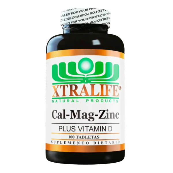 🦴 Cal-Mag-Zinc + Vitamina D – Xtralife Natural Products (100 Tabs)