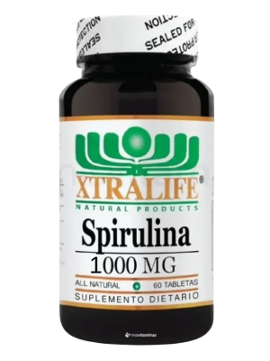 🌱 Spirulina 1000 mg – Xtralife Natural Products - (60 Tabletas)