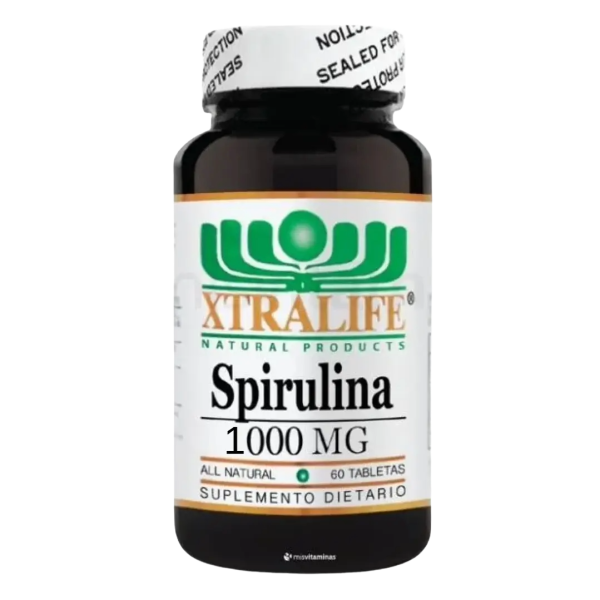 🌱 Spirulina 1000 mg – Xtralife Natural Products - (60 Tabletas)