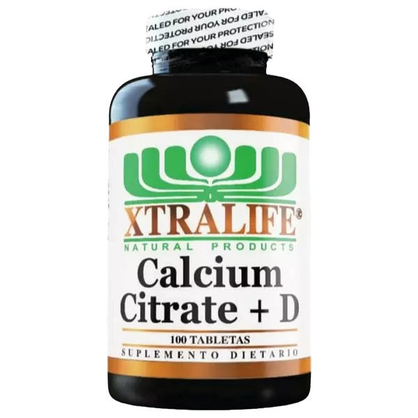 💊 Calcium Citrate + D – Xtralife Natural Products  (100 Capsulas)