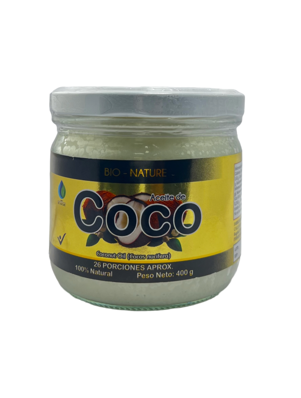 🌿 Aceite de Coco 100% Natural – Bio Nature (400 g)