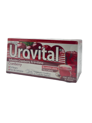 🍒 Urovital Infusión Cranberry Arándano | Laboratorio: Natural Freshly (20 Tisanas)