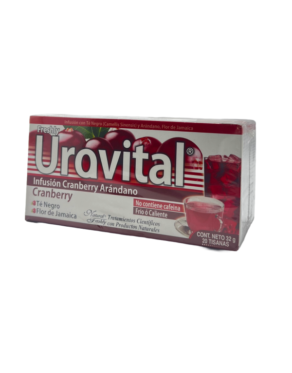 🍒 Urovital Infusión Cranberry Arándano | Laboratorio: Natural Freshly (20 Tisanas)