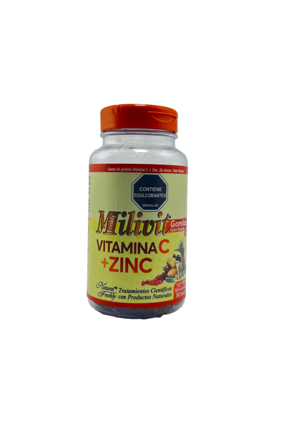🍊 Milivit Gomitas Vitamina C + Zinc | Natural Freshly – Refuerza tus defensas con sabor a naranja (50 gomas)