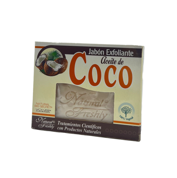 🥥 Jabón Exfoliante Aceite de Coco | Natural Freshly – 90 g