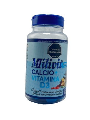 💙 Milivit Calcio + Vitamina D3 Gomas | Natural Freshly  (50 Perlas)