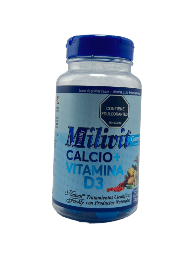💙 Milivit Calcio + Vitamina D3 Gomas | Natural Freshly  (50 Perlas)