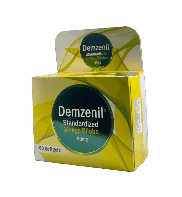 💛 Demzenil Estándar Ginkgo Biloba 80 mg | Laboratorio: Healthy America 60 Softgels