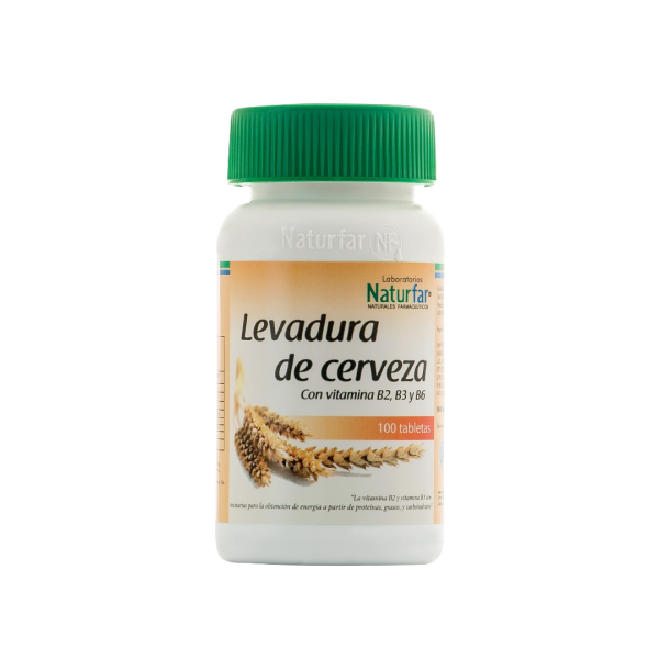 🌾 Levadura de Cerveza con Vitaminas B2, B3 y B6 | Laboratorio: Naturfar (100 Tabs)