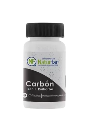 🖤 Carbón Sen + Ruibarbo | Laboratorio: Naturfar (100 Tabs)