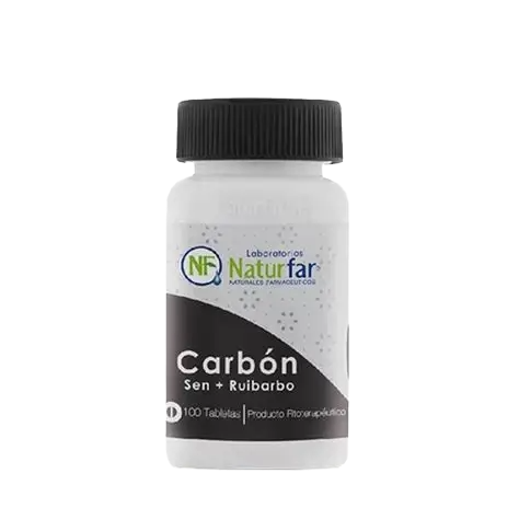 🖤 Carbón Sen + Ruibarbo | Laboratorio: Naturfar (100 Tabs)
