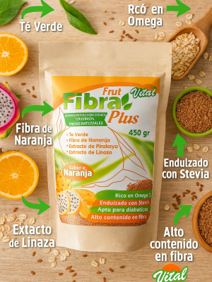 🍊 Frut Fibra Plus | Vital Natural – Sabor Naranja (450 g)