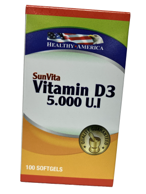 SunVita D3 5000 UI – Fortaleza Ósea e Inmunidad en Cápsulas Blandas