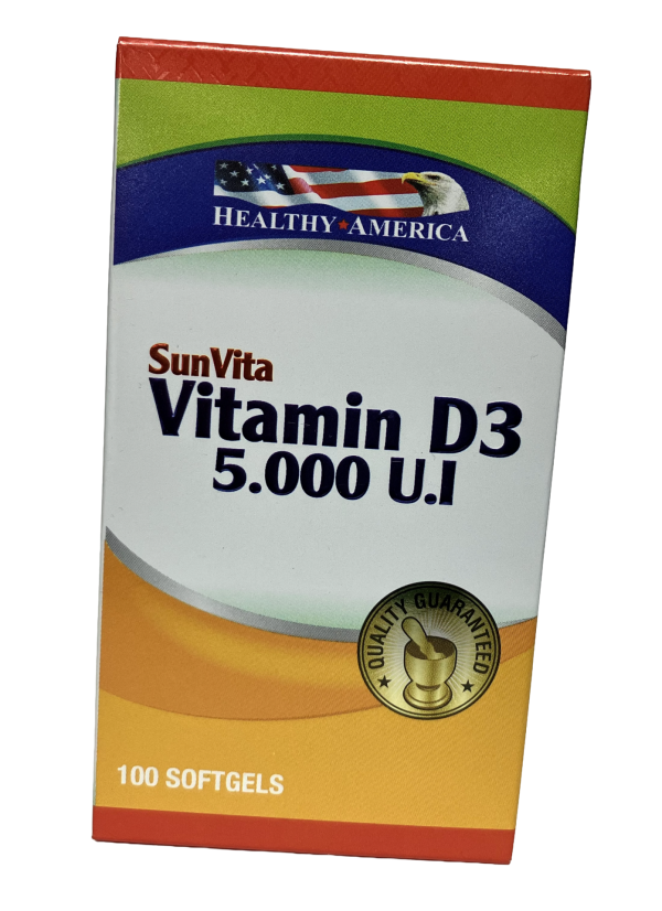 SunVita D3 5000 UI – Fortaleza Ósea e Inmunidad en Cápsulas Blandas