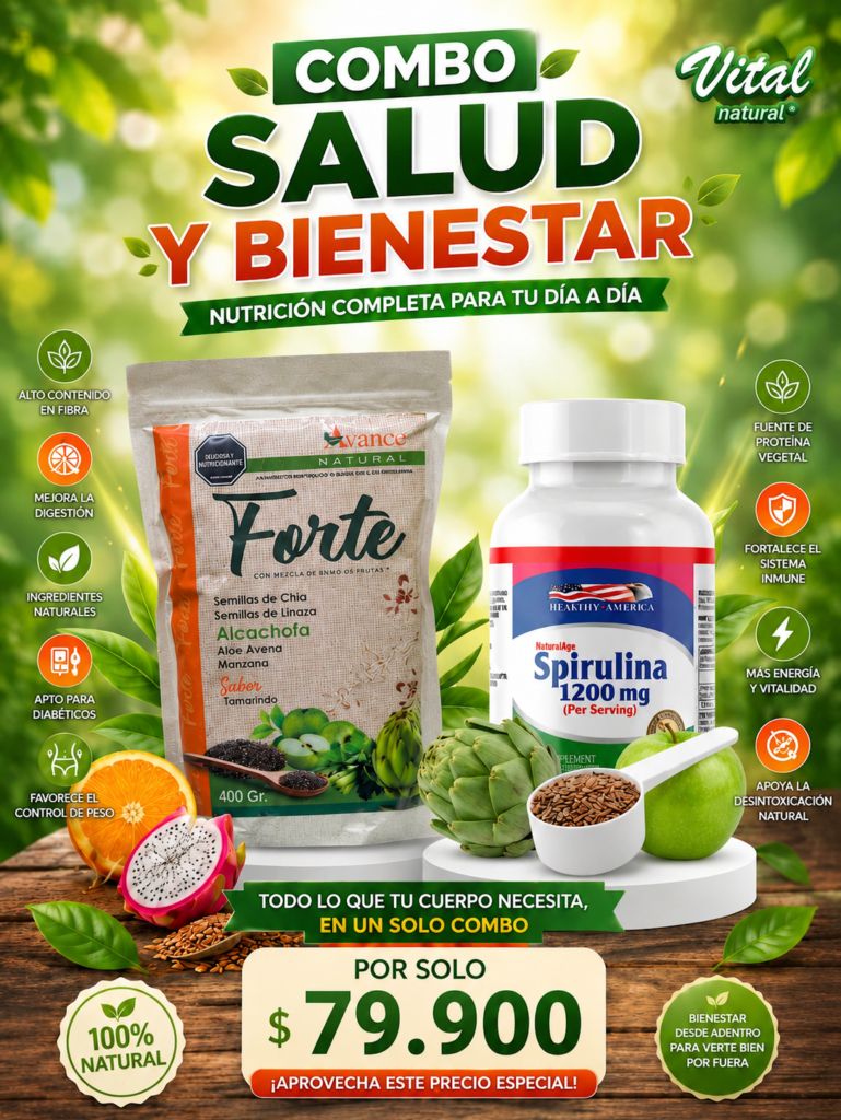 💥Combo Detox y Bienestar: Fibra Forte Sabor Tamarindo + Spirulina 🚀