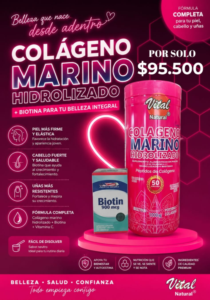 Colágeno Marino Hidrolizado + Biotina 900 mcg (Fórmula Belleza Integral)