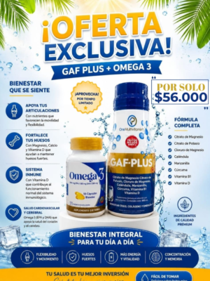 🎁 Combo Bienestar Integral: GAF-PLUS + Omega 3 🦴🧠