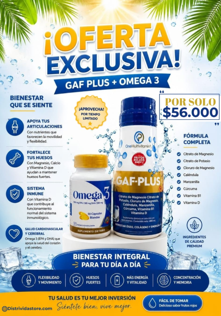 🎁 Combo Bienestar Integral: GAF-PLUS + Omega 3 🦴🧠